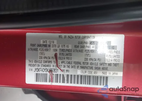 2019 Mazda Cx-5 Touring z USA, uszkodzony, nr VIN JM3KFACM3K1553631